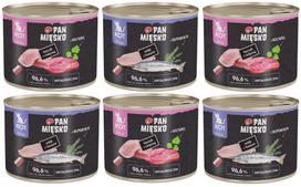 Drėgnas kačiukų maistas Pan Mięsko, įvairių skonių, 6 x 200 g
