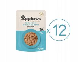 Šlapias kačių maistas Applaws, su tunu ir dorada, 12 x 70 g