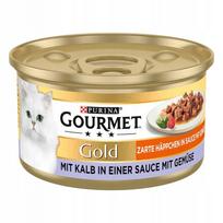 Šlapias maistas katėms Gourmet Gold, veršiena su daržovėmis padaže, 85 g