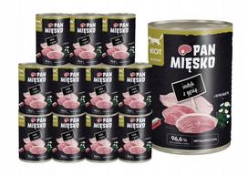 Drėgnas kačių ėdalas su kalakutiena ir žąsiena, 12 x 400 g, hipoalerginis, PAN MIĘSKO