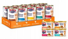 Šlapias kačių maistas Butcher's, įvairių skonių želėje 10x400 g, paštetas 4x85 g