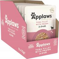 Šlapias kačių maistas Applaws su tunu ir krevetėmis, 12 x 70 g