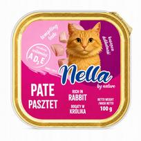 Drėgnas kačių maistas NELLA, triušiena, 100 g, pilnas paštetas