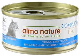 Šlapias kačių maistas Almo Nature HFC Complete su tunu ir moliūgu, 70 g konservas