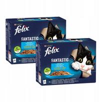 Šlapus kačių ėdalas FELIX Fantastic su žuvies skoniu drebučiuose, 24 x 85 g