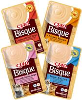 Kreminė sriuba katėms Inaba Ciao Bisque, įvairių skonių, 6 x 40 g