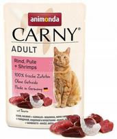 Šlapias kačių maistas Animonda Carny, jautiena, kalakutiena ir krevetės, 85 g