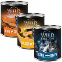 Šlapias kačių ėdalas Wild Freedom suaugusioms katėms, įvairių skonių, 6 x 800 g (4,8 kg), dovana