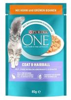 Šlapias kačių maistas Purina ONE, vištiena, nuo plaukų kamuoliukų, 85 g
