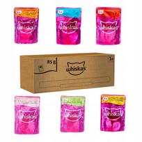 Šlapias kačių maistas WHISKAS, 6 skonių rinkinys, padaže, 12 x 85 g