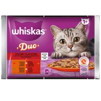 Katinų pašaras Whiskas DUO su mėsa drebučiuose, 4 x 85 g