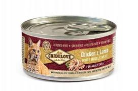 Katėms skirtas konservas CARNILOVE, vištiena ir ėriena, 100 g