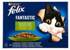 Katinų pašaras FELIX Fantastic su daržovėmis želėje, 12 x 85 g
