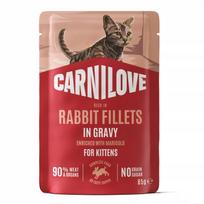 Kačių ėdalas „Carnilove“ kačiukams su triušiena padaže, 85 g