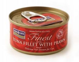 Šlapias kačių maistas Fish4Cats Finest tuno filė su krevetėmis, 70 g