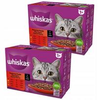 Šlapi kačių ėdalas WHISKAS Classic Meals, 4 skoniai, padaže, 24 x 85 g