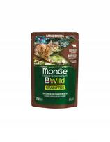 Kačių pašaro pakelis MONGE BWILD, jautiena su daržovėmis, be grūdų, 85 g