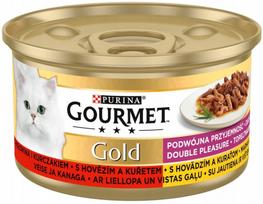 Šlapi katės ėdalas Gourmet Gold, jautiena ir vištiena, 85 g