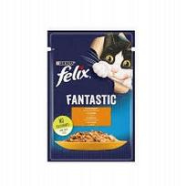 Katės ėdalas FELIX FANTASTIC su vištiena, 85 g, 26 vnt.