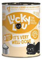Sterilizuotas vištienos ir jautienos konservas katėms Lucky Lou Lifestage, 400 g
