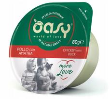 Drėgnas kačių maistas OASY MORE LOVE CUP, vištiena su antiena, 70 g