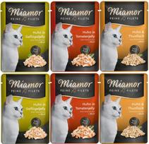 Šlapias kačių ėdalas Miamor Feine Filets, vištienos rinkinys, 6 x 100 g