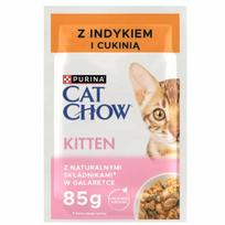 Kačių maistas PURINA CAT CHOW Kitten su kalakutiena ir cukinijomis, 26 x 85 g