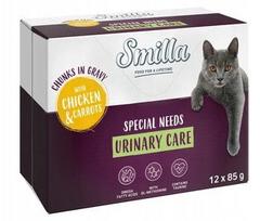 Kačių maistas Smilla URINARY Care, vištiena su morkomis, padaže, 12 x 85 g