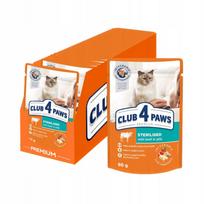 Šlapių pašarų rinkinys sterilizuotoms katėms Club 4 Paws Premium su jautiena, 24 x 80 g