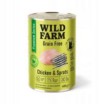 Katės maistas Wild Farm su vištiena ir šprotais, be grūdų, 400 g
