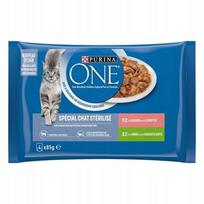 Šlapi katėms ėdalai PURINA ONE Sterilcat, lašiša ir kalakutiena, 4 x 85 g
