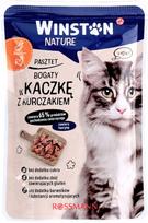 Šlapias pašaras katėms WINSTON Nature su antiena ir vištiena, 85 g