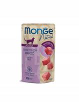 Šlapi kačių ėdalas MONGE NATURAL su tunu ir jautiena, drebučiuose, 80 g