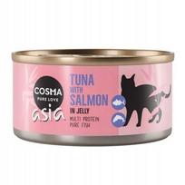 Šlapi kačių pašaras Cosma Asia su tunu ir lašiša drebučiuose, 85 g