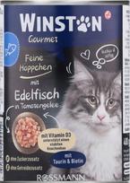 Konservuotas maistas katėms WINSTON su lašišinių žuvų gabalėliais pomidorų padaže, 400 g
