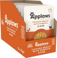 Kačių maistas su vištiena ir moliūgu sultinyje, 12×70 g, Applaws