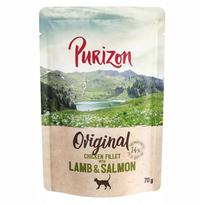 Šlapias kačių maistas Purizon vištiena, ėriena ir lašišos filė, 70 g