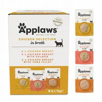 Šlapias kačių ėdalas APPLAWS vištiena sultinyje, rinkinys, 12 x 70 g