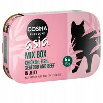 Šlapias kačių ėdalas Cosma Asia, įvairių skonių, 6 x 170 g, pagaminta Vokietijoje
