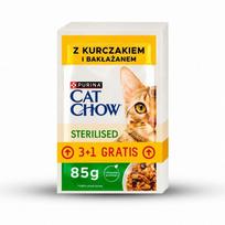 Kačių pašaras PURINA CAT CHOW Sterilised su vištiena ir baklažanais, 4 x 85 g