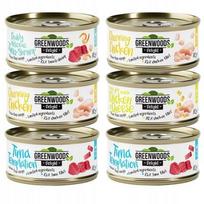 Katės konservai Greenwoods Delight, 6 x 70 g, 4 skoniai, be grūdų, be konservantų