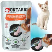 Vištienos ir mėtų užkandis ONTARIO, 80 g, sultinyje