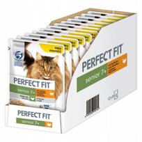 Katėms skirtas pašaras PERFECT FIT Senior 7+ su kalakutiena padaže, 12 x 85 g