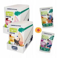 Katinų pašaro rinkinys Animal Island 24 x 85 g, jautiena ir vištiena + dovanos