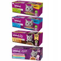 Šlapus ėdalas katėms WHISKAS, 160 x 85 g, įvairūs skoniai padaže ir žele
