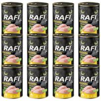 Katėms skirtas drėgnas maistas RAFI CAT Dolina Noteci su vištiena, 12 x 400 g, be grūdų