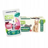 Šlapias kačių ėdalas ANIMAL ISLAND su jautiena sultinyje, 40 x 85 g