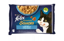 Kačių maistas Felix Sensations žuvies skonio padaže, 4 x 85 g