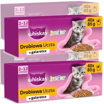 Kačių konservai WHISKAS Junior su paukštiena želėje, 160 x 85 g