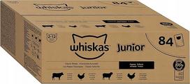 Šlapias kačiukų maistas WHISKAS Junior, įvairių skonių, 84 x 85 g